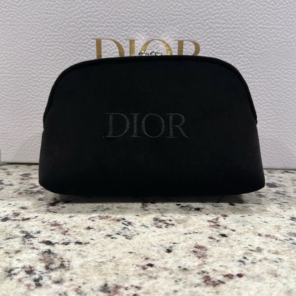 Dior black makeup pouch
